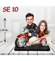 Kişiye Özel Ahşap Biblo - Motor Kullanan Çift