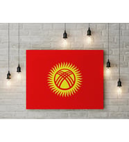 Kırgızistan Bayrağı Kanvas Tablo 40x55cm Dekoratif Tablo