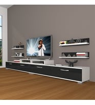 Decoraktiv Ekoflex 360R Slm Tv Ünitesi Tv Sehpası - Beyaz Siyah (Siyah - Beyaz)