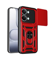 Poco X8 Pro Max Pars Lens Yüzüklü Silikon - Kırmızı