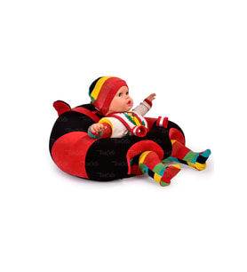 TOKKO Bebek Bebe Yatmaz Oturma Destek Minderi - Bebek Koltuğu - Büyük Bebek Oturağı Bebeyatmaz (Siyah-Kırmızı)