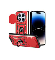 Xiaomi Redmi Note 14 Pro Plus Kılıf Pars Lens Yüzüklü Silikon - Kırmızı