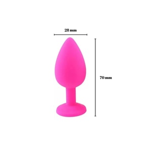 Parlak Mor Taşlı Silikon Pembe tıkac