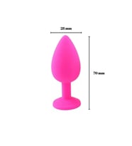 Parlak Mor Taşlı Silikon Pembe tıkac