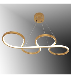 TT025-SR TT Aydınlatma Yılan Modeli Sarı Kaplama Led Avize (Beyaz)