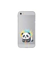 iPhone 5 SE ile Uyumlu Splash Panda Tasarımlı Şeffaf Silikon Kılıf