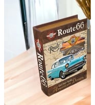Ahşap Kutu U.S. Route 66 Büyük Ofis Hobi Hediyelik Dekoratif Kitap 1 Adet