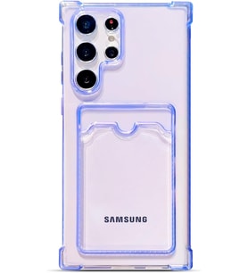 Teknomoda Samsung Galaxy S21 ULTRA Kılıf Kartlıklı Anti Şok Korumalı Şeffaf Silikon Lila