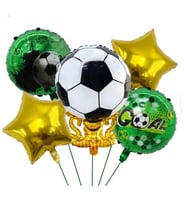 Yeşil Futbol Topu Yıldızlı Folyo Balon Set