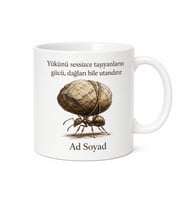 Karınca Çizimli Yükünü Taşıyan Emekçi Çalışanlara Saygı Kupası Hediye Bardak