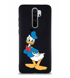 Xiaomi Redmi Note 8 Pro Soft Premier Kapak Donald Duck-D Tasarımlı Silikon Kılıf - Siyah (Şeffaf)