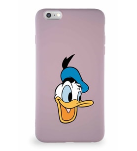 Apple iPhone 6 Plus Soft Premier Kapak Donald Duck-A Tasarımlı Silikon Kılıf - Pudra (Şeffaf)