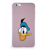Apple iPhone 6 Plus Soft Premier Kapak Donald Duck-A Tasarımlı Silikon Kılıf - Pudra (Şeffaf)