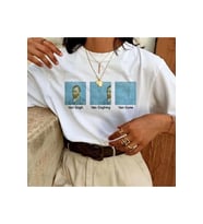 Unisex Baskılı Oversize T-Shirt - Beyaz
