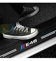 Bmw M Logo E46 Karbon Kapı Eşiği Koruma Araba Etiket Oto Sticker Yapıştırma 4 Parça