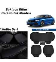 Honda Civic Fc5 2016-2020 Siyah Deri Oto Koltuk Minderi