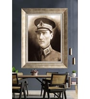 Gümüş Çerçeveli Atatürk Tablo za309