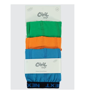 Civil Boys Erkek Çocuk 3'lü Boxer Set 2-10 Yaş Mavi