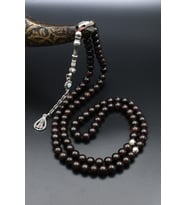 Doğal Garnet Taşlı 99'lük Tesbih Metal Püsküllü 6mm Küre Kesim 902263