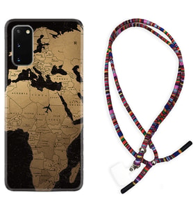 Samsung A02S A03S A10 A12 A13 A21S A22 Kılıf Boyun Asklı Rasta Silikon Map Planet 1656