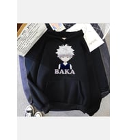 Hunter X Hunter Killua Baka Kapşonlu Sweatshirt (Siyah)