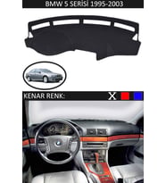 Bmw 5 Serisi 1995-2003 Için Uygun Torpido Koruma Halısı Siyah Kenar Renk Siyah