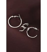 Düğüm Model Gümüş Renk Metal Çoklu Halka Küpe 5886
