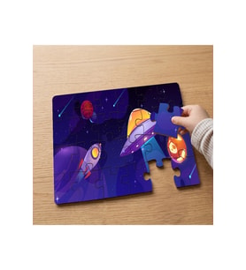 Uzay Mekiği - Ufo Tasarımlı 24 Parça Ahşap Çocuk Puzzle MPK0195