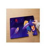 Uzay Mekiği - Ufo Tasarımlı 24 Parça Ahşap Çocuk Puzzle MPK0195