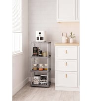 Gri 4 Katlı 33X40 Ekstra Geniş Düzenleyici Mutfak Banyo ve Kiler Rafı