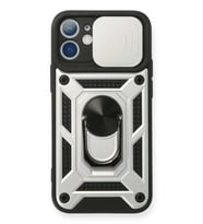 iPhone 12 Mini Kılıf Pars Lens Yüzüklü Silikon - Gümüş