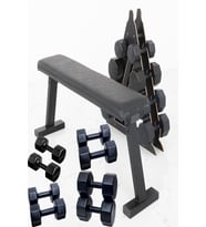 PS SPOR 4 ÇİFT DAMBIL SET 1 KG+3 KG+5 KG+7 KG + KATLANABİLİR AĞIRLIK(BENCH)SEHPASI VE DAMBIL STANDI