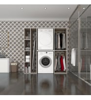 Kenzlife çamaşır-kurutma makinesi dolabı ve giysi dolabı cevheri sol crd 180*170*60  banyo (Beyaz)