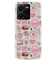 Vivo Y22 Kılıf Resimli Desenli Baskılı Silikon Donut Flamingo 1415