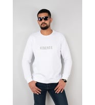 Sıfır Yaka Erkek Sweatshirt (Beyaz)