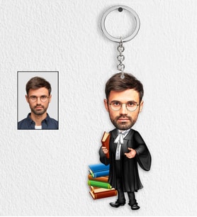 Kişiye Özel Hakim Tasarımlı Karikatür Anahtarlık 1