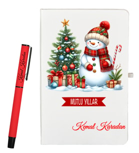 Yeni Yıl Hediyesi Kişiye Özel Defter ve Roller Kalem Seti