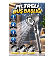 3 Modlu Krom Duş Başlığı Profesyonel Masaj Uçlu Su Tasarruflu