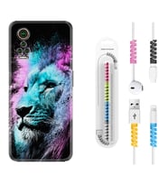 General Mobile GM 21 Pro GM 22 Pro Plus Kılıf Kablo Koruma Spiral Silikon Pink Blue Leon 1603