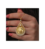 Gümüş Gold Kaplama Damla Tuğralı Kadın Kolye CSR2185613