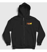 Presmono Unisex Siyah Rengoku Anime Demon Slayer Kimetsu No Yaiba Fermuarlı Kapüşonlu Sweatshirt 309370tt