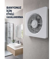 20 W Havalandırma Fanı 150 mm Bağlantı Çapı 20,8 x 20,8 cm Dekoratif Aspiratör