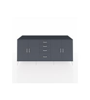 Kronos Konsol 2 Raflı 4 Çekmeceli 4 Kapaklı 220x59x99 Antrasit-Antrasit/Antrasit
