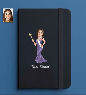 Kişiye Özel Kadın Model 13x21 Siyah Defter-14
