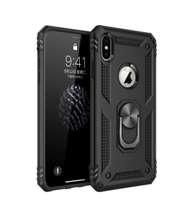 Apple İphone Xs Max Kılıf Sofya Yüzüklü Silikon Kapak - Siyah