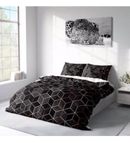 MonoHome Gold Cube 3D Pamuk Saten Çift Kişilik Nevresim Takımı (Çok Renkli)