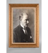Altın Varaklı Paspartulu Çerçeveli Atatürk Tablo sd676