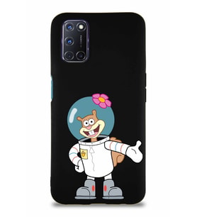Oppo A92 Soft Premier Kapak Sandy Tasarımlı Silikon Kılıf - Siyah (Şeffaf)