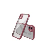 Newface Apple iPhone 12 Mini Kılıf Miami Şeffaf Silikon - Fuşya