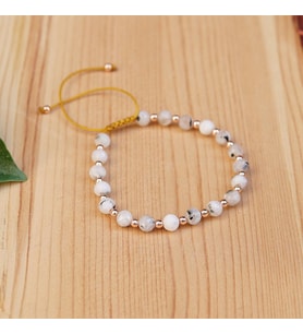 Ay Taşı Hematit Doğal Taş Bileklik   - 4mm